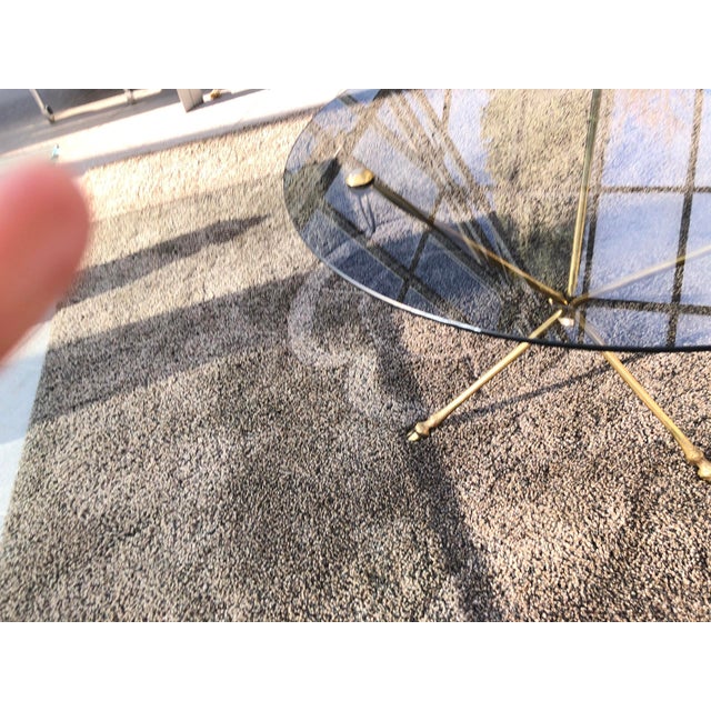 1970s Tripod Glass and Brass Coffee Table, 1970s For Sale - Image 5 of 8