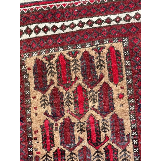 1950s Small Vintage Baluch Rug, 1950s For Sale - Image 5 of 14
