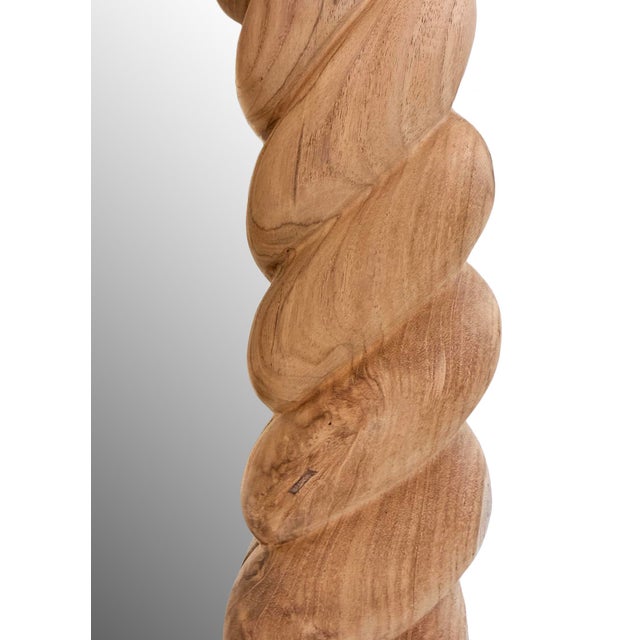 Oval Teak Sanded Rope Mirror For Sale In Los Angeles - Image 6 of 7
