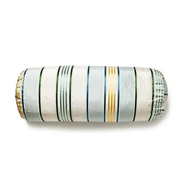 Traditional The House of Scalamandré Charlotte Stripe Bolster, Celadon For Sale - Image 3 of 3