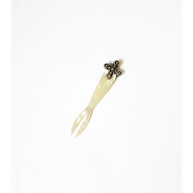 Late 20th Century Mother of Pearl and Sterling Silver Appetizer or Barware Pick Fork From Chrome Hearts For Sale - Image 5 of 10