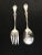 Rose Pattern Serving Utensils Fork & Spoon- A Pair For Sale - Image 4 of 5