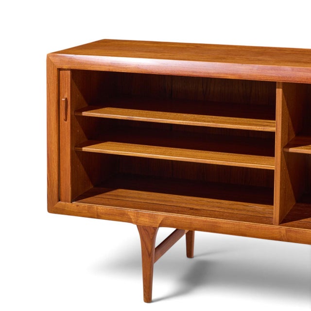 Wood Kofod-Larsen for Faarup Møbelfabrik Mid Century Danish Teak Tambour Door Credenza For Sale - Image 7 of 11