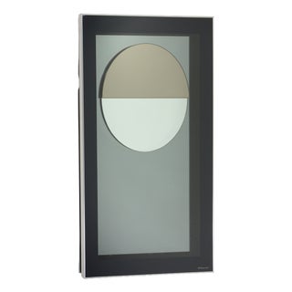 Modernist Space Age Italian Steel and Glass Sculpture Mirror from Giannobi, 1970s For Sale