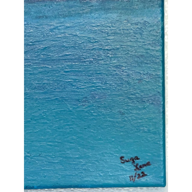 Modern Blue Green Water Seascape Original Painting H2o #107 For Sale - Image 3 of 12