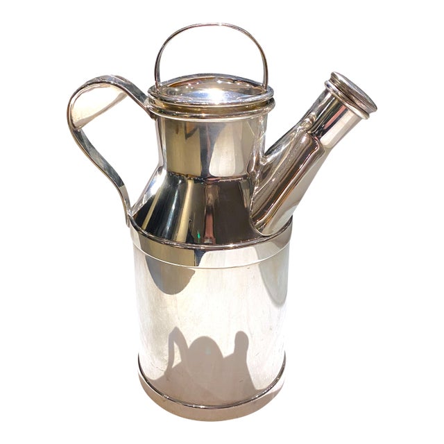 1950s Large Reed & Barton Silver Plated Cocktail Shaker 20th Century in the Form of a Milk Can For Sale