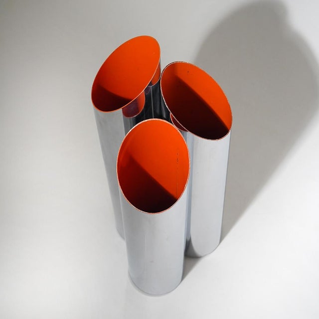 Chrome-Plated Metal Umbrella Stands, 1970s, Set of 3 For Sale - Image 9 of 14