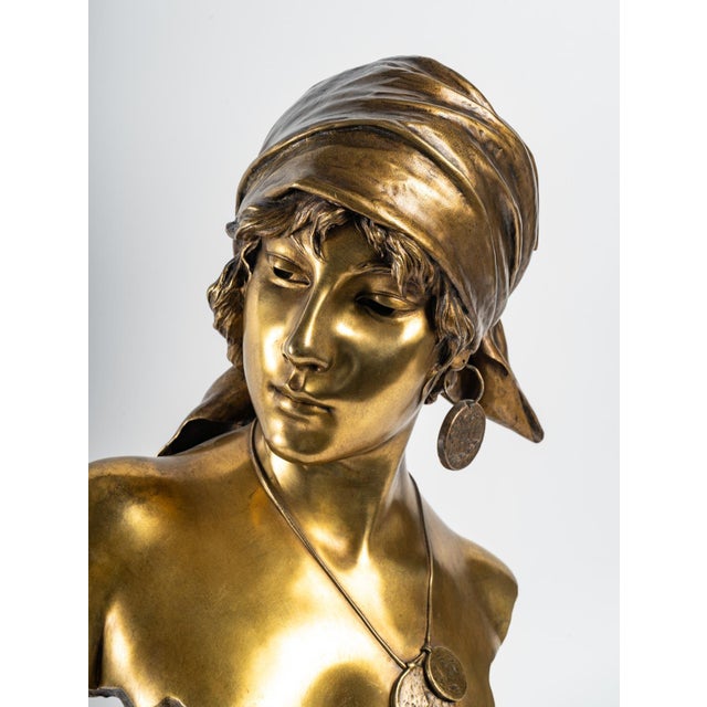 Emmanuel Villanis, Bust of a Woman, Bronze For Sale - Image 12 of 13