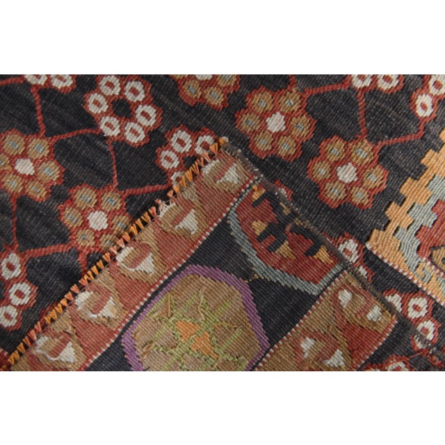 1970s Vintage Handmade Wool Cotton Red Runner Rug For Sale - Image 9 of 11