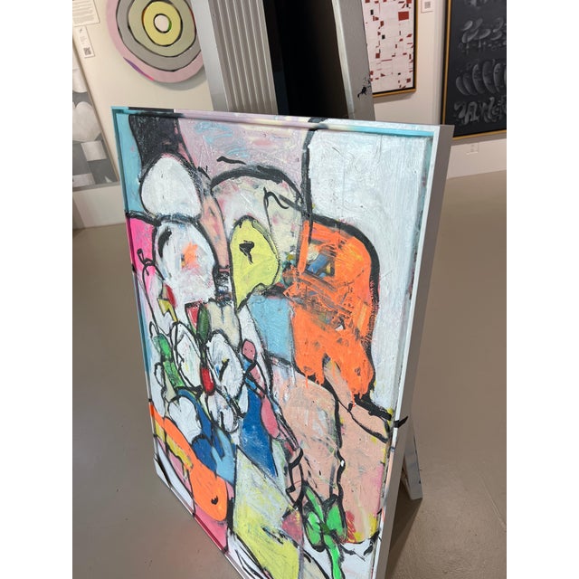 Abstract Expressionism Scott Harper Mixed Media Painting titled "Warm" 37 x 49 2023 For Sale - Image 3 of 8