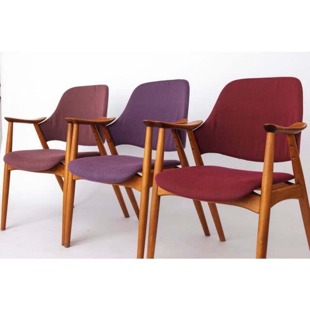 Textile Vintage Lounge Chairs in Beech, Germany 1960s, Set of 4 For Sale - Image 7 of 12