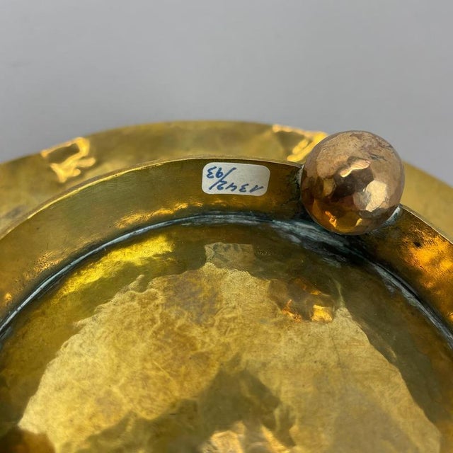 Vintage Brass Handmade Shell Plate, Austria, 1950s For Sale - Image 17 of 18