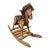 Wooden Rocking Horse Amish Handcrafted Wood With Leather Seat Harness For Sale