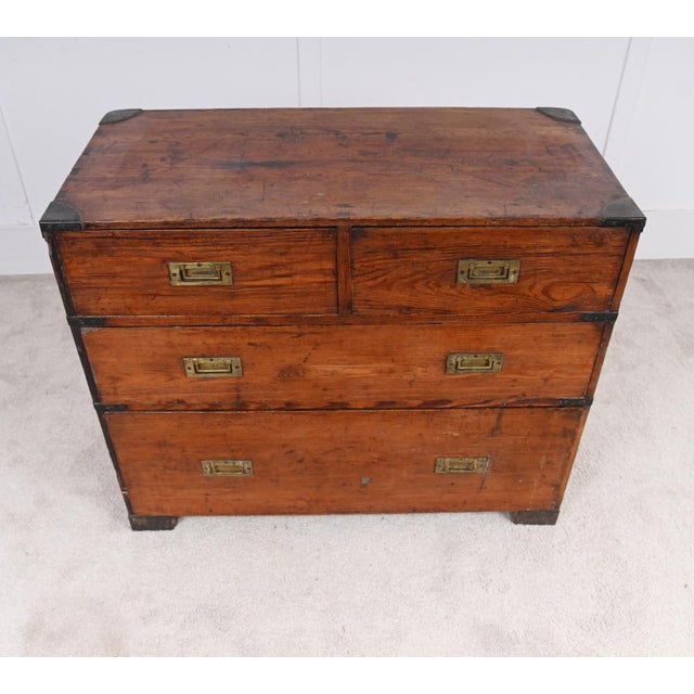 Antique Military Campaign Pine Chest from Holloway and Son, 1880s For Sale - Image 14 of 14