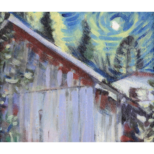 Contemporary "Moon I", Contemporary Small-Scale Nocturnal Landscape by Cheryl Petty For Sale - Image 3 of 9