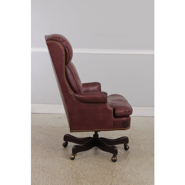 1980s Hancock & Moore Leather Executive Desk Chair For Sale - Image 5 of 15