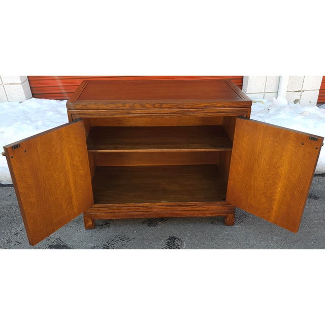 Mid 20th Century Fancher Furniture Walnut and Oak Side Cabinet For Sale - Image 9 of 13