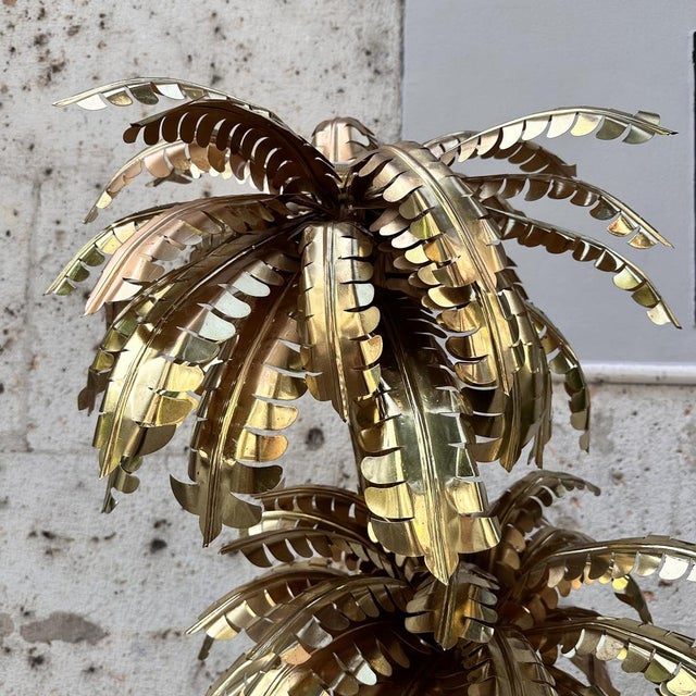 Palm Trees Floor Lamp in Gilt Brass by Christian Techoueyres for Maison Jansen, France, 1970s For Sale - Image 12 of 18