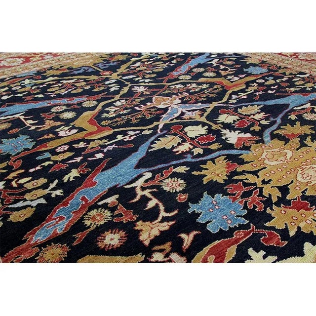 Black Handwoven Black/Red Serapi Style Rug 9'1" X 11'9" For Sale - Image 8 of 10