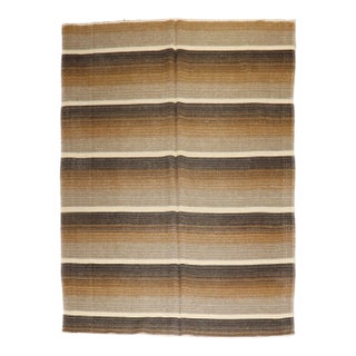 Late 20th Century Striped Turkish Kilim - 5'6" x 6'7" For Sale
