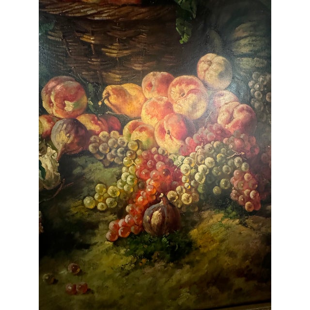 Early 20th Century Early 20th Century Monumental Dutch Still Life Oil Painting by W. Honner With Fruit & Roses in Gilt Frame For Sale - Image 5 of 8