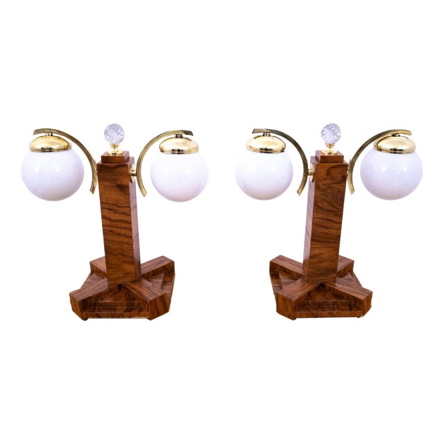 Art Deco Table Lamps, Poland, 1950s, Set of 2 For Sale