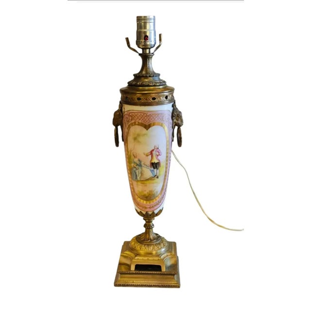 Antique 19th Century Ornate French Sevres Style Porcelain and Bronze Table Lamp For Sale - Image 9 of 10