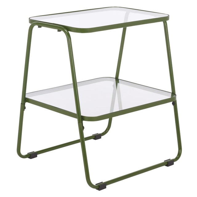 Zunia 2 Tier Accent Table in Green For Sale In Philadelphia - Image 6 of 8