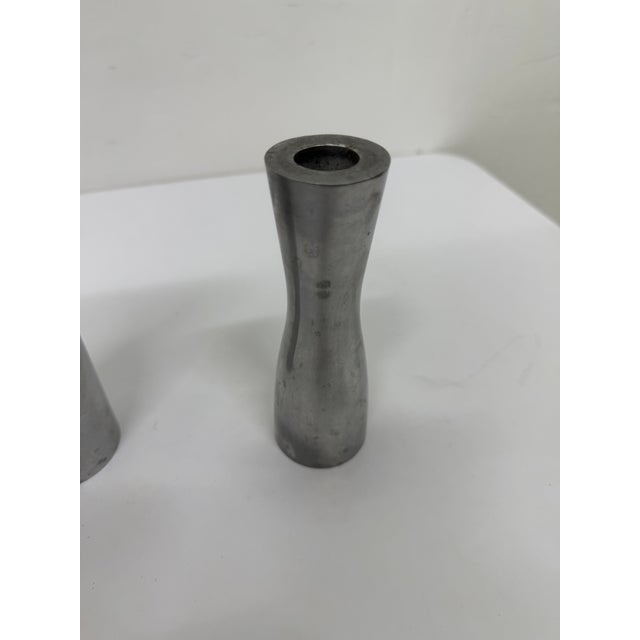 Erika Pekkari Steel Candlestick Holders, 1990s - Set of Three For Sale - Image 12 of 13