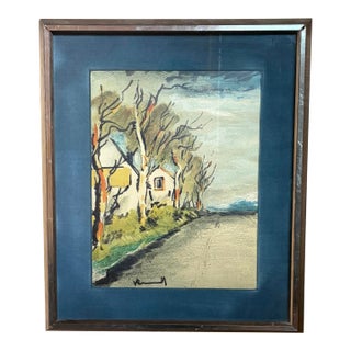 Maurice De Vlaminck "La Route" Mid-Century Framed Color Lithograph For Sale