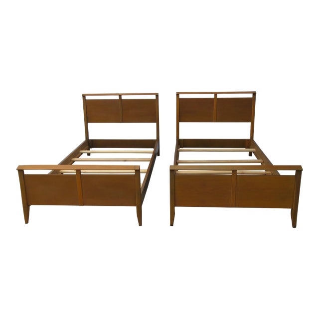 Drexel Mid Century Modern Twin Size Beds a Pair Chairish
