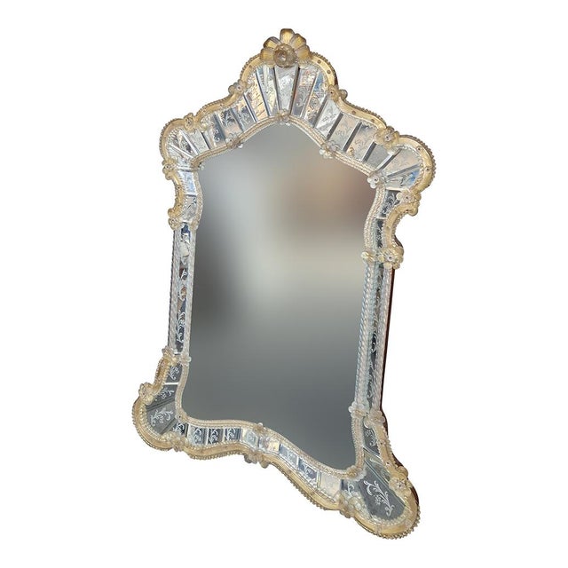 Glass Vintage Murano Glass Mirror, 1950s For Sale - Image 7 of 10