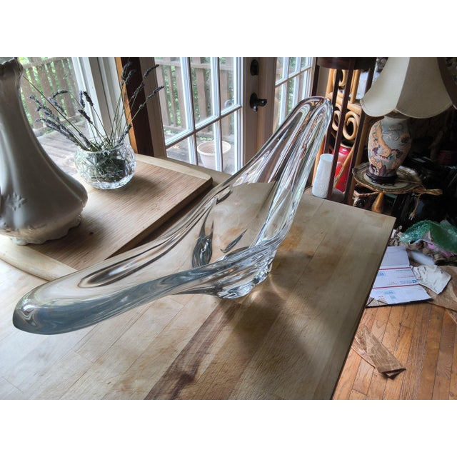 Daum Mid-Century Daum France Rare Large 26.5" Crystal Swallowtail Centerpiece Bowl - Pristine For Sale - Image 4 of 12