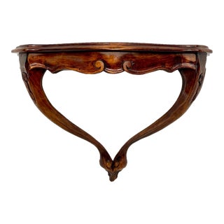 Traditional French Louis XVI Wall Mount Wood Console Side Table For Sale