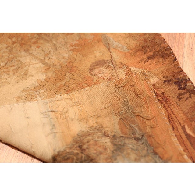19th Century Nazmiyal Collection Antique Small Romantic French Tapestry For Sale - Image 5 of 5