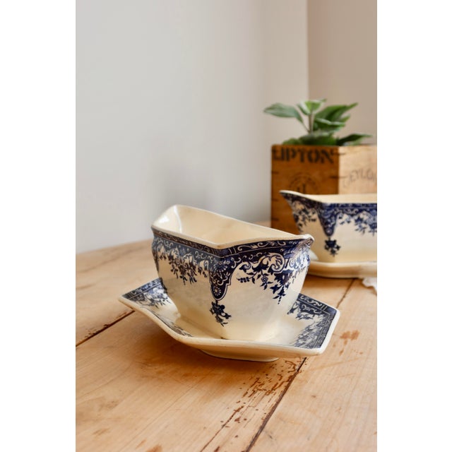 Antique Ironstone Gravy Boat from Longchamp, 1890s For Sale - Image 3 of 10