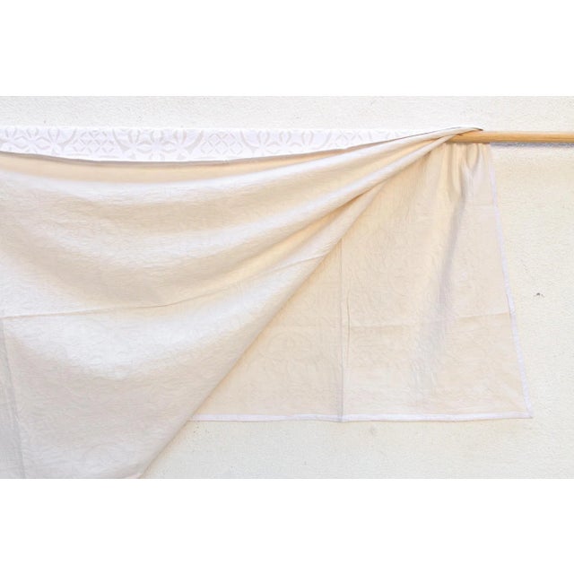 Peony Circle Cotton Applique Bedcover For Sale In Los Angeles - Image 6 of 7