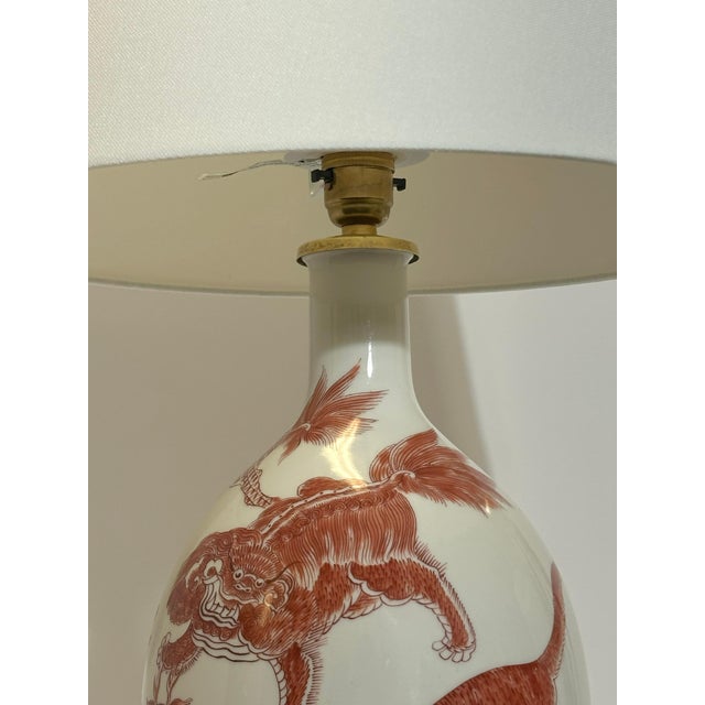 Chinoiserie Table Lamp by Porcelaine De Paris, 1970s For Sale - Image 4 of 12