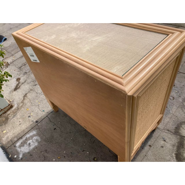 Boho Chic Ficks Reed Rattan and Raffia Chest in White Washed Finish For Sale - Image 3 of 12