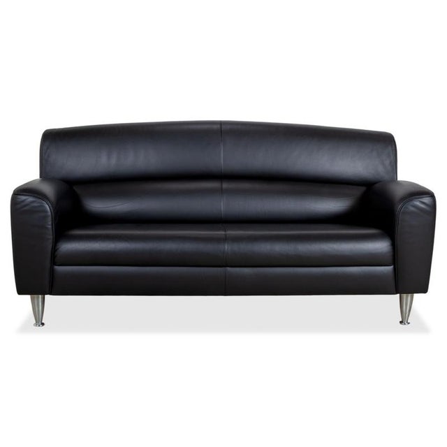 Black Leather Madison Two-Seater Sofa with Aluminum Legs from Poltrona Frau For Sale - Image 10 of 10