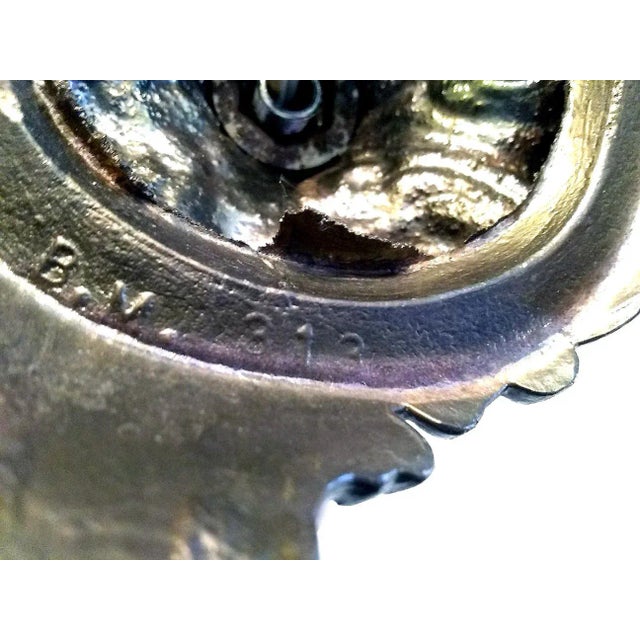 Vintage Porcelain Cherub Table Lamp With Brass Base and Fringed Shade For Sale - Image 11 of 12