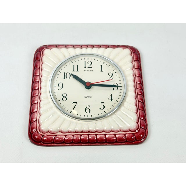 Ceramic Wall Clock from Zahleis Bamberg, 1970s For Sale - Image 8 of 8