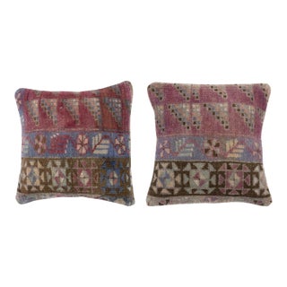 16"x16" SET OF 2 - Rustic Cushion Covers. Handmade Pillows. Vintage Toss Pillows For Sale