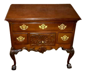 Vintage Chippendale Councill Craftsmen Carved Mahogany Lowboy