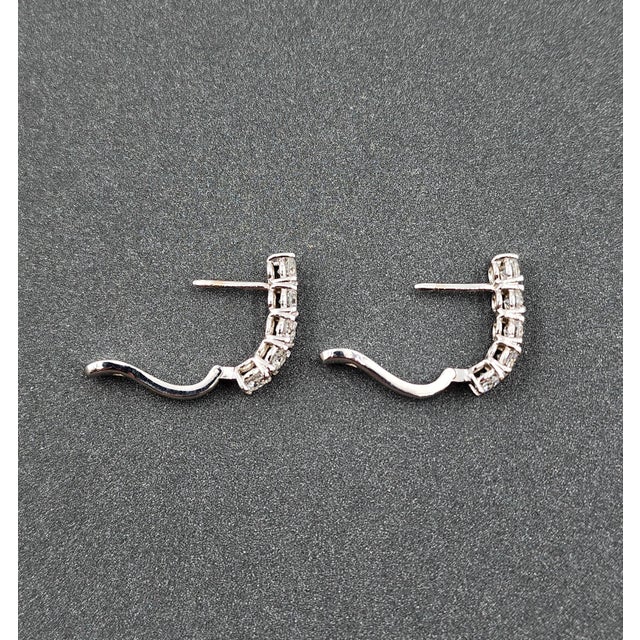 2.20 Ct Huggie Diamond Earrings, A Pair For Sale In Chicago - Image 6 of 8