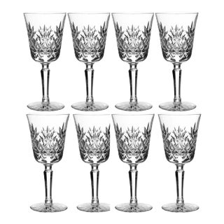 1980s Lenox Crystal Wine Glasses Charleston Pattern - Set of 8 For Sale