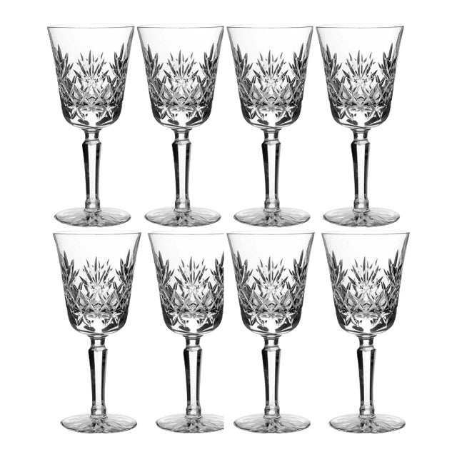 1980s Lenox Crystal Wine Glasses Charleston Pattern - Set of 8 For Sale