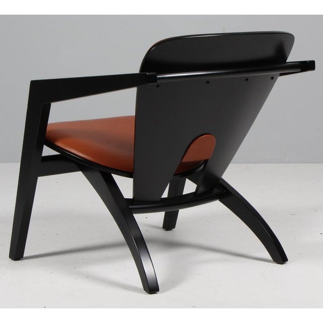 2000 - 2009 Butterfly Lounge Chairs in Black Beech and Full Grain Leather attributed to Hans J. Wegner for Getama, 2000s For Sale - Image 5 of 6