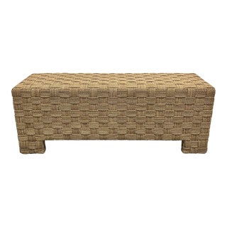 Organic Modern Woven Natural Cord Bench by Lane For Sale