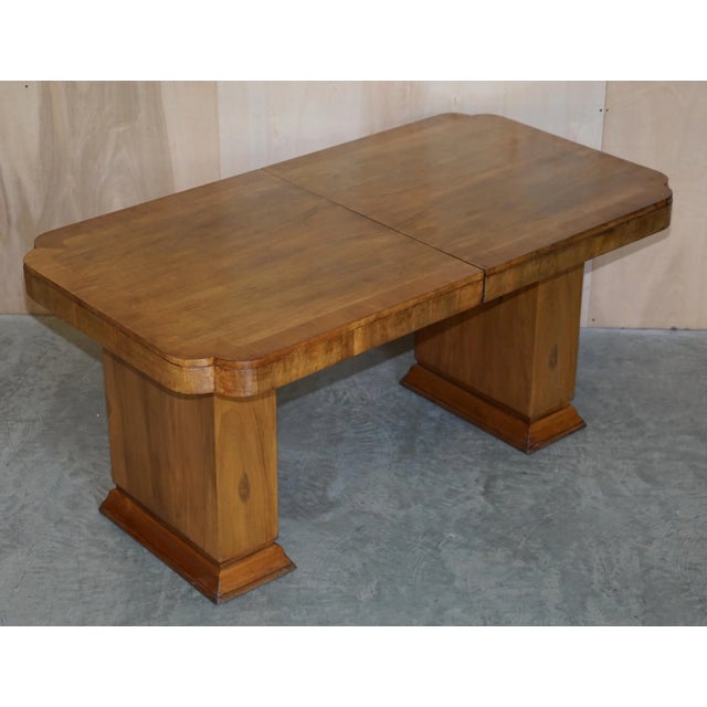 Antique Art Deco Quarter Cut Walnut Extending Dining Table, 1920s For Sale - Image 13 of 18